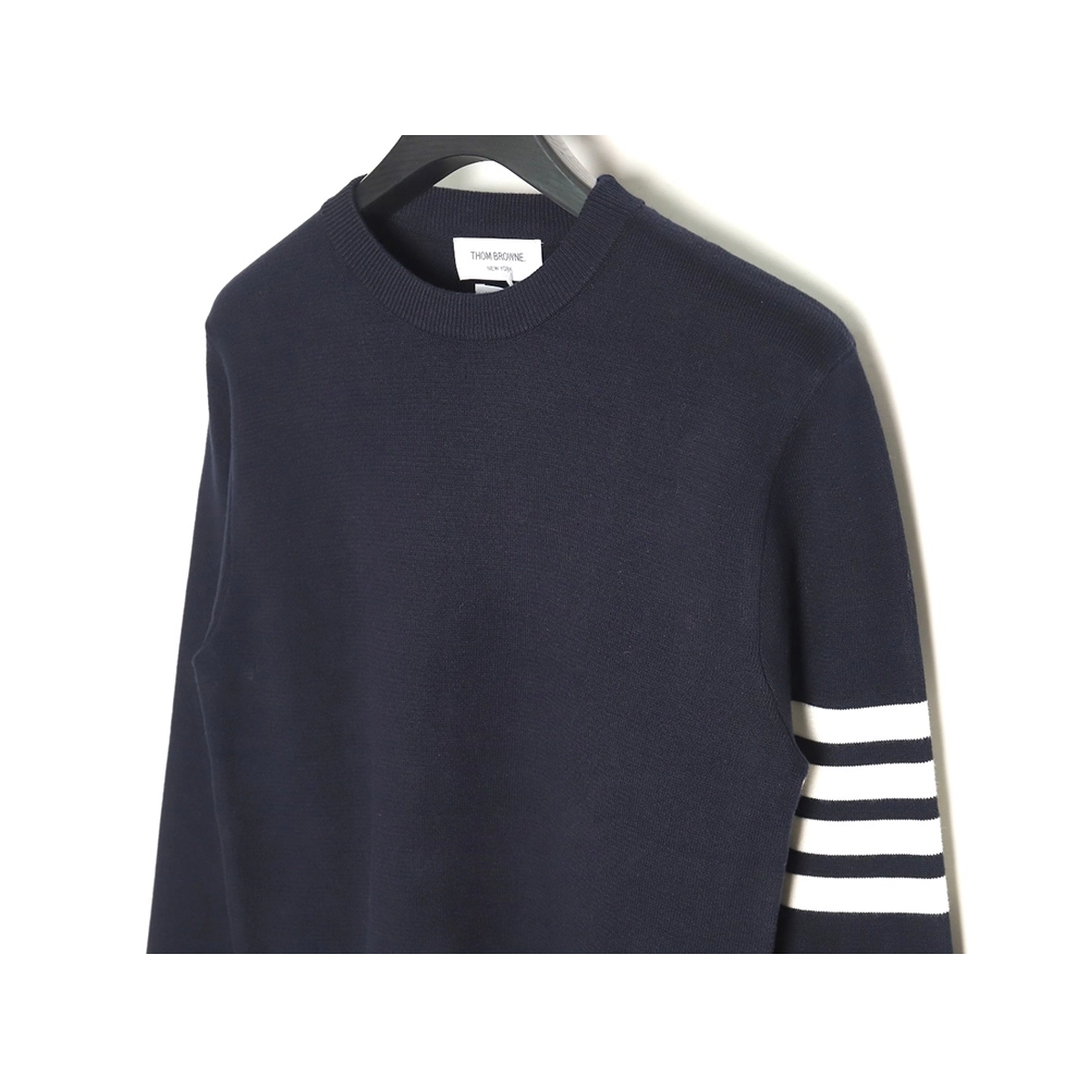 Thom Browne Classic FourBar FiveButton Crewneck Sweater,buy cheap,low price and discount Thom Browne