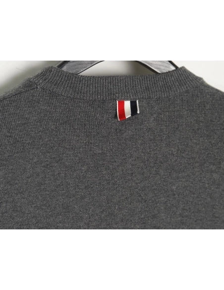 Thom Browne Classic FourBar FiveButton Crewneck Sweater,buy cheap,low price and discount Thom Browne