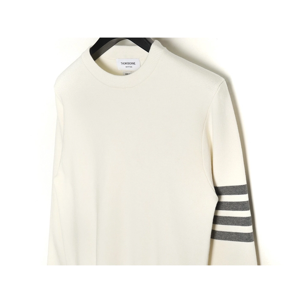 Thom Browne Classic FourBar FiveButton Crewneck Sweater,buy cheap,low price and discount Thom Browne