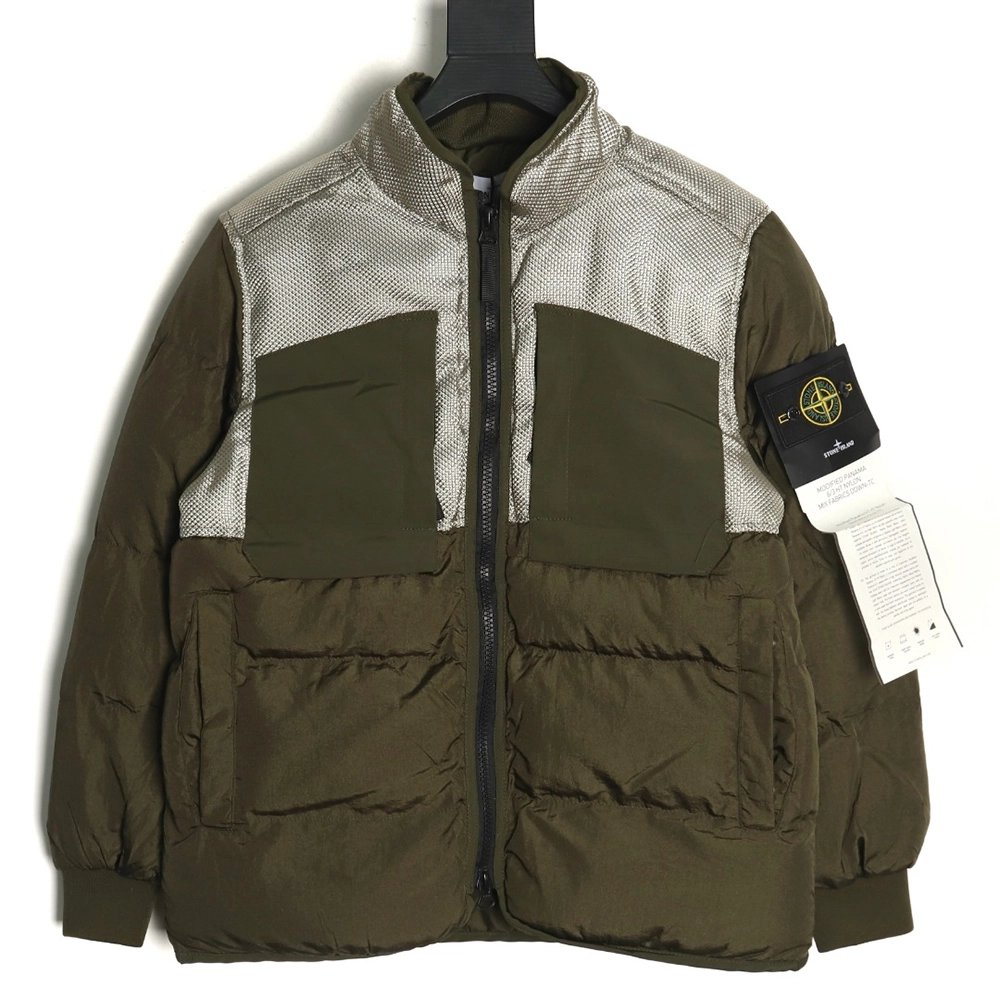 Stone Island metal nylon lightweight splicing down jacket TSK2,Stone Island