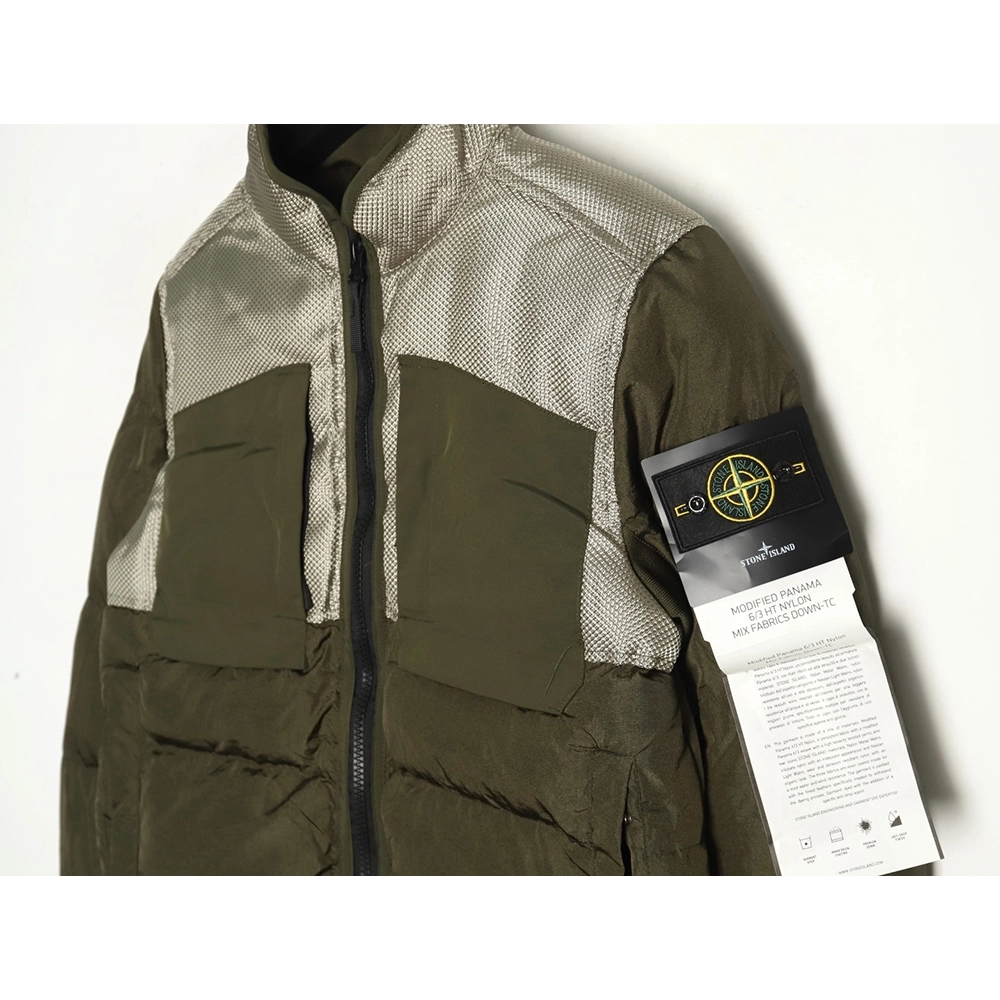 Stone Island metal nylon lightweight splicing down jacket TSK2,Stone Island