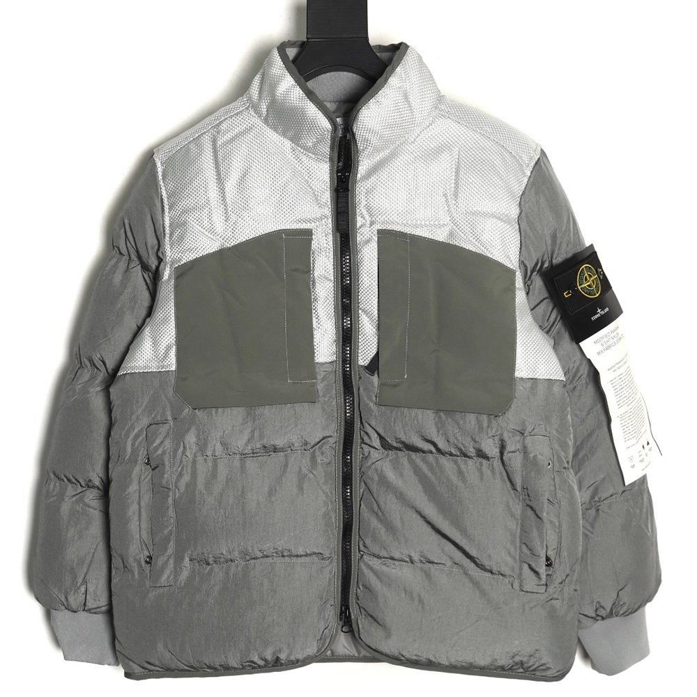 Stone Island metal nylon lightweight splicing down jacket TSK1,Stone Island