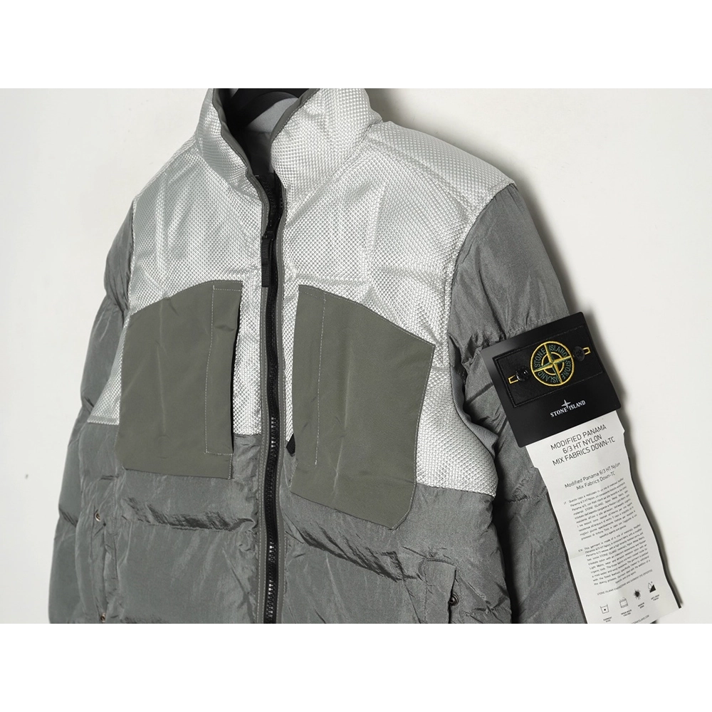 Stone Island metal nylon lightweight splicing down jacket TSK1,Stone Island