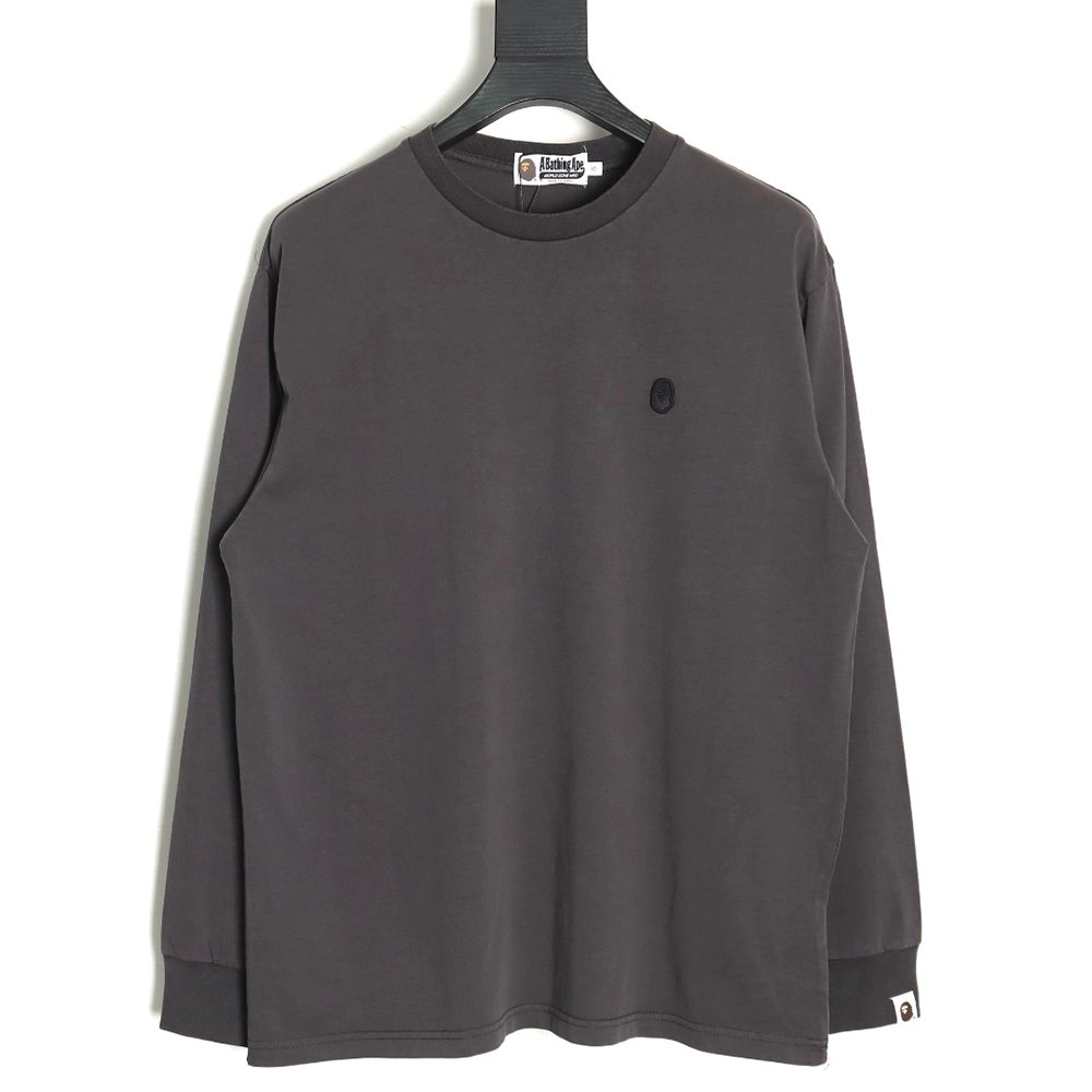 Bape small logo embroidered long sleeve T-shirt TSK1,Bape