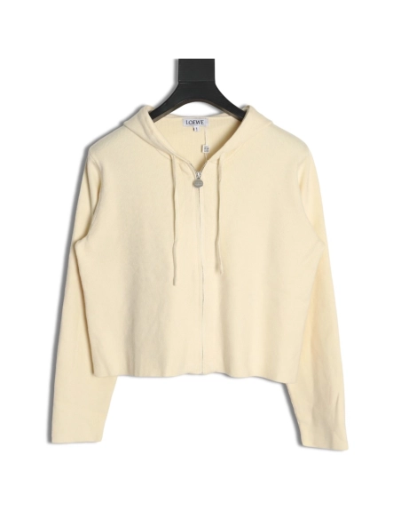 Loewe wool embossed zipper sweater coat,Loewe