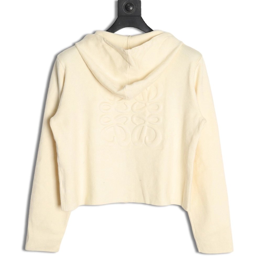 Loewe wool embossed zipper sweater coat,Loewe