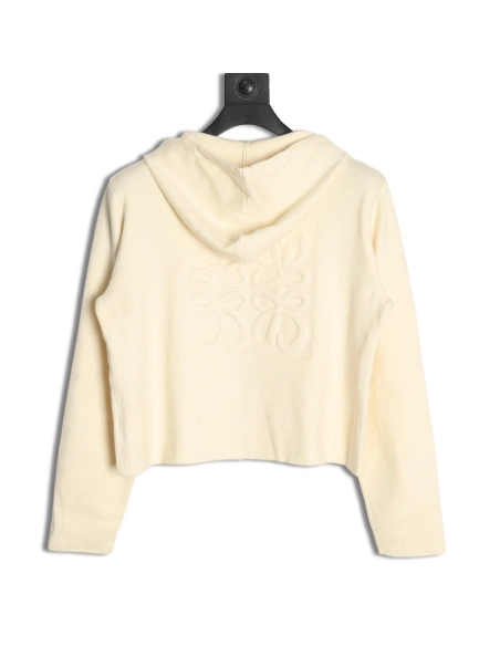 Loewe wool embossed zipper sweater coat,Loewe