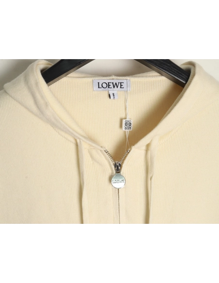 Loewe wool embossed zipper sweater coat,Loewe