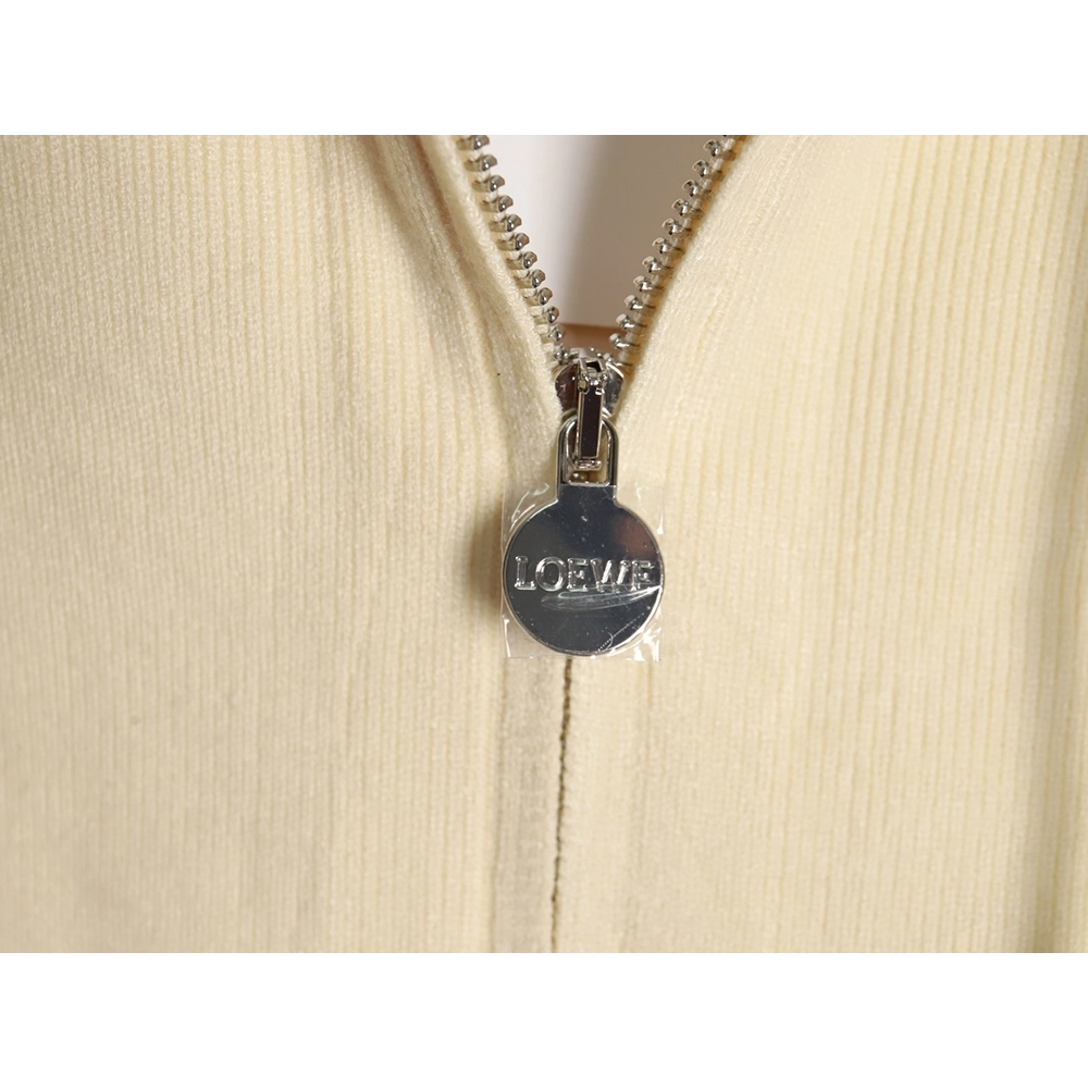 Loewe wool embossed zipper sweater coat,Loewe