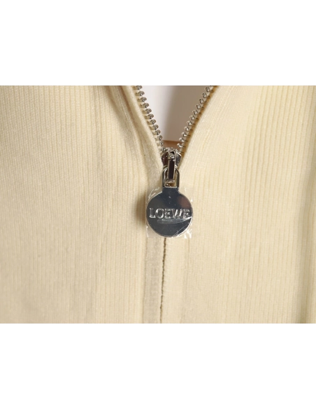 Loewe wool embossed zipper sweater coat,Loewe