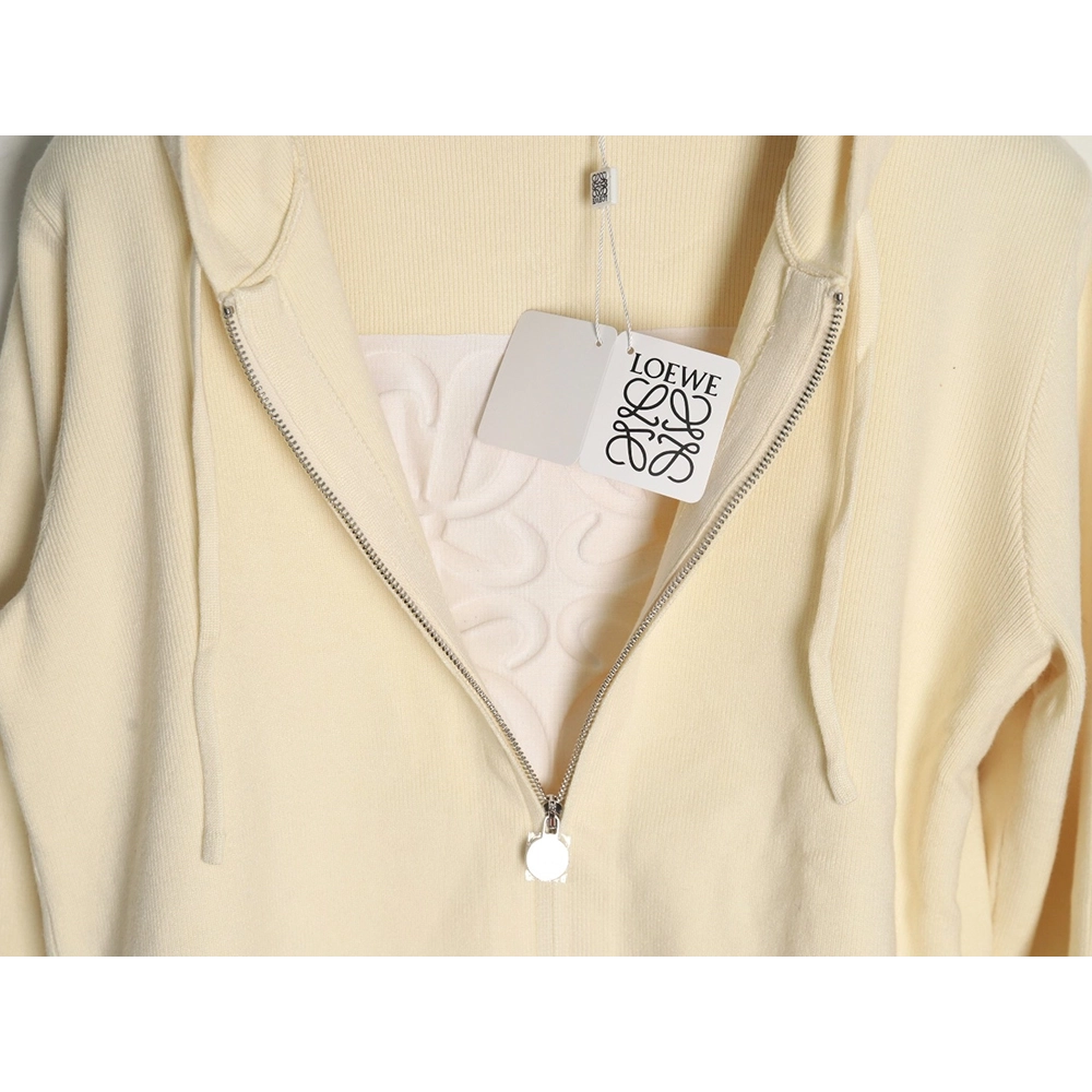 Loewe wool embossed zipper sweater coat,Loewe