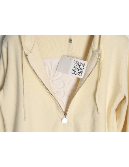 Loewe wool embossed zipper sweater coat,Loewe
