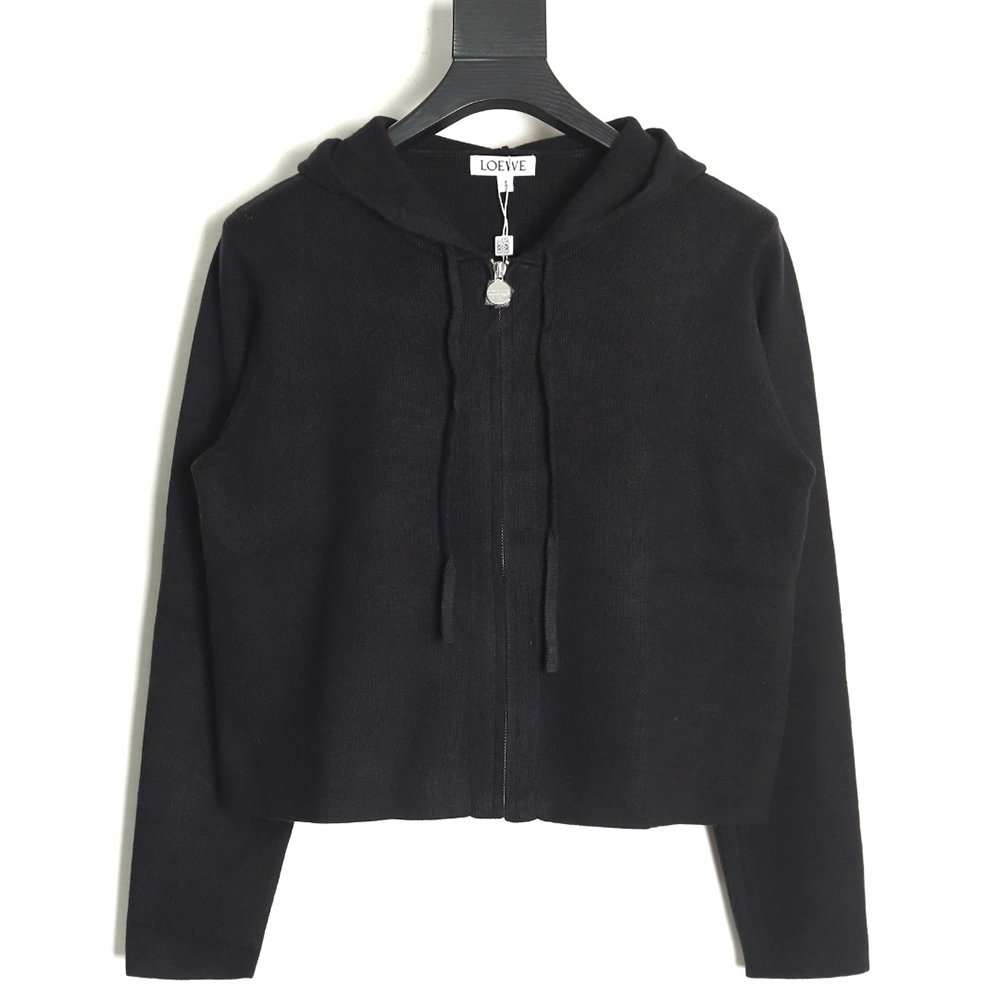 Loewe wool embossed zipper sweater coat TSK1,Loewe