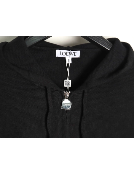 Loewe wool embossed zipper sweater coat TSK1,Loewe