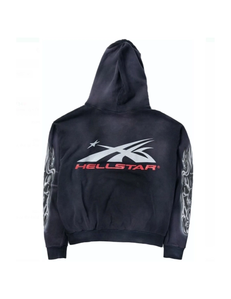Hell Star Letters Arm Graphic Hoodie,Hell Star
