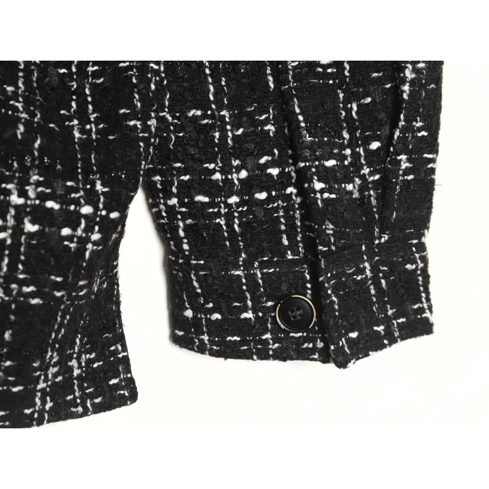 Charlie Luciano silver thread woven plaid shirt jacket TSK3,Charlie Luciano