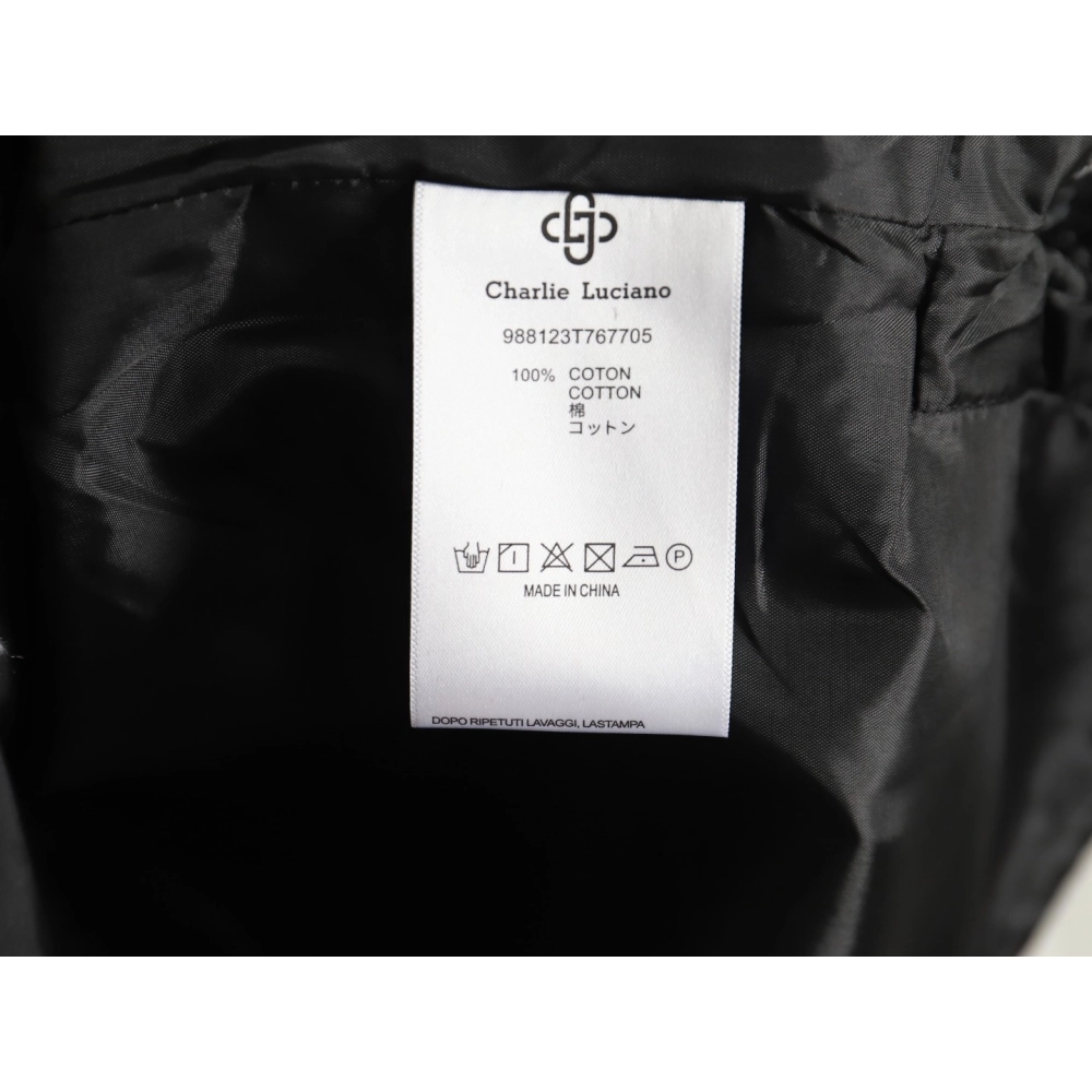 Charlie Luciano silver thread woven plaid shirt jacket TSK3,Charlie Luciano