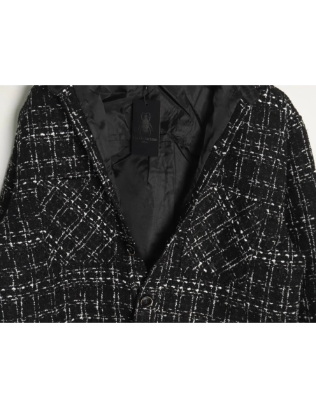 Charlie Luciano silver thread woven plaid shirt jacket TSK3,Charlie Luciano