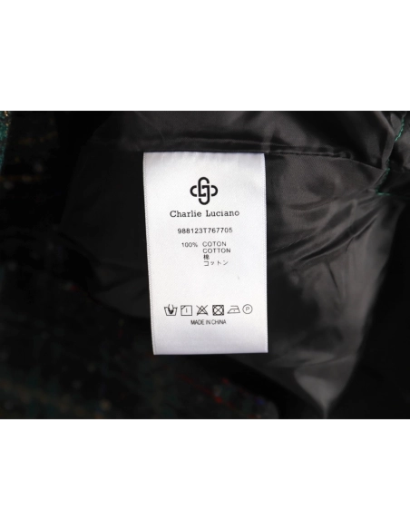 Charlie Luciano silver thread woven plaid shirt jacket TSK2,Charlie Luciano