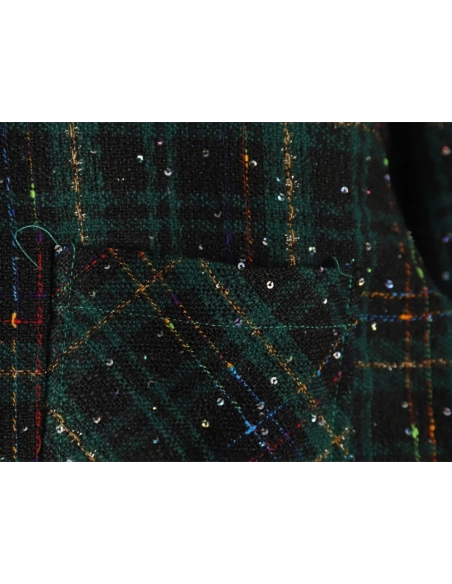 Charlie Luciano silver thread woven plaid shirt jacket TSK2,Charlie Luciano