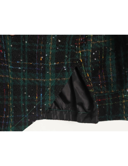 Charlie Luciano silver thread woven plaid shirt jacket TSK2,Charlie Luciano