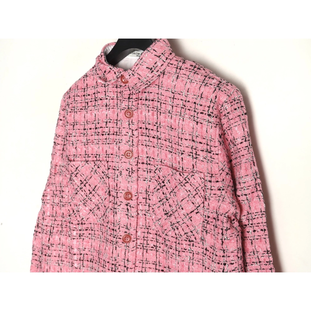 Charlie Luciano silver thread woven plaid shirt jacket TSK1,Charlie Luciano