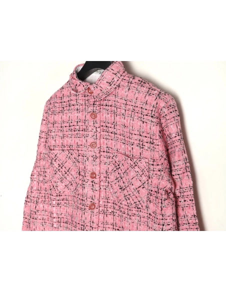 Charlie Luciano silver thread woven plaid shirt jacket TSK1,Charlie Luciano