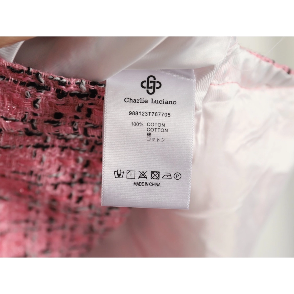 Charlie Luciano silver thread woven plaid shirt jacket TSK1,Charlie Luciano