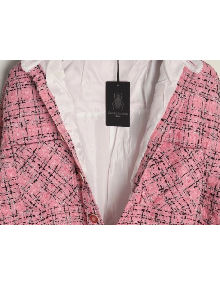 Charlie Luciano silver thread woven plaid shirt jacket TSK1,Charlie Luciano