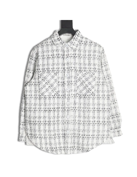 Charlie Luciano silver thread woven plaid shirt jacket,Charlie Luciano