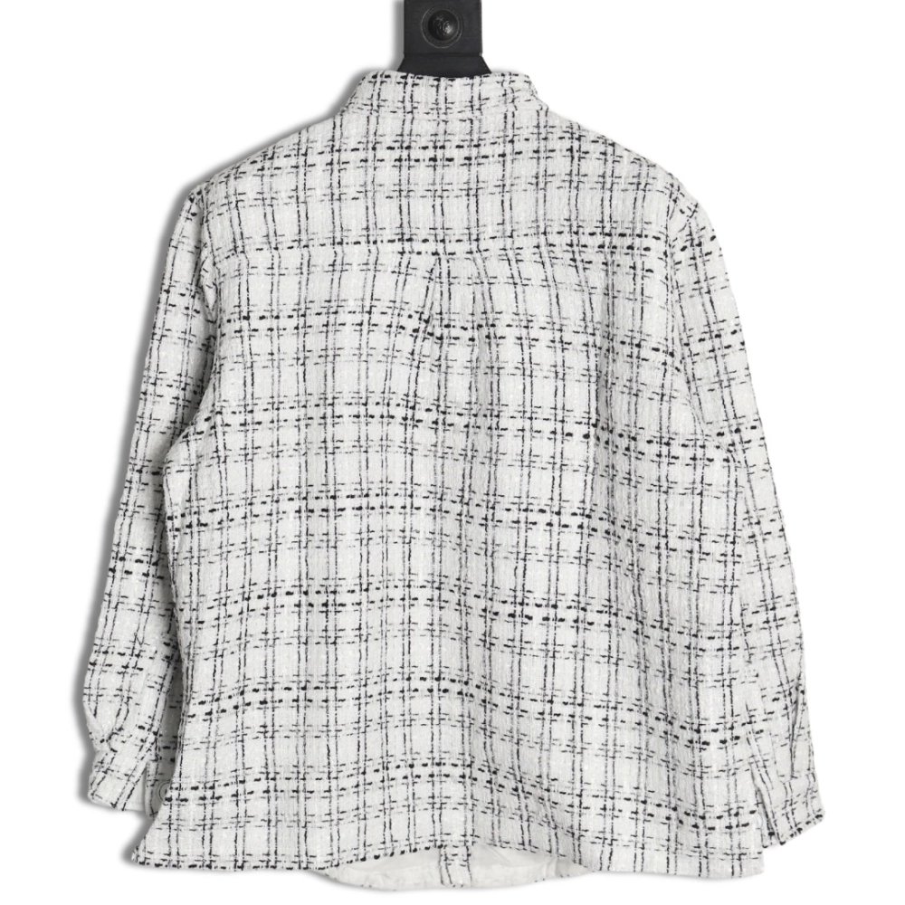 Charlie Luciano silver thread woven plaid shirt jacket,Charlie Luciano