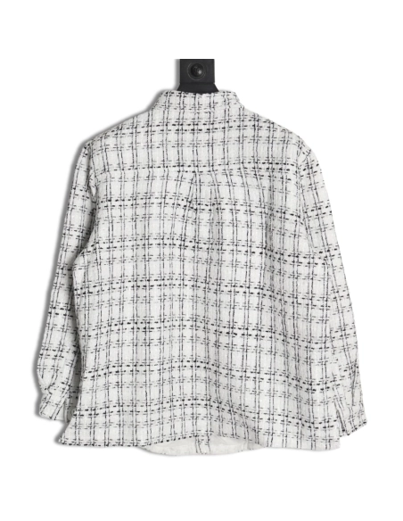 Charlie Luciano silver thread woven plaid shirt jacket,Charlie Luciano