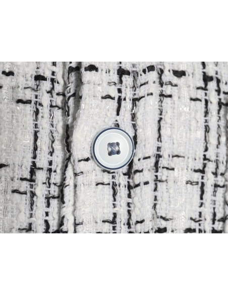 Charlie Luciano silver thread woven plaid shirt jacket,Charlie Luciano