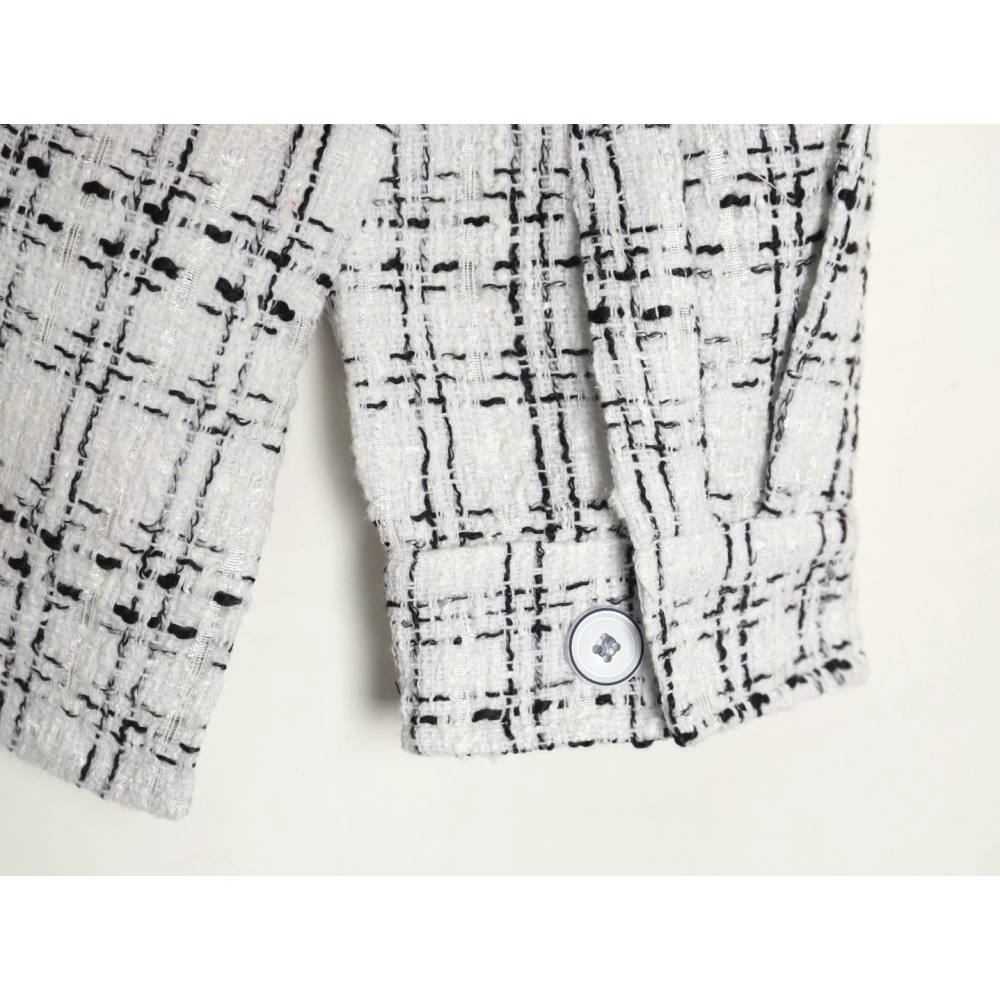 Charlie Luciano silver thread woven plaid shirt jacket,Charlie Luciano