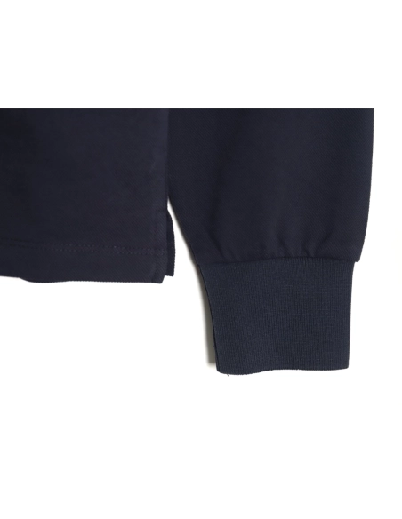 Miu Miu Lettering Embroidered Lapel Long Sleeve T-Shirt,Miu Miu