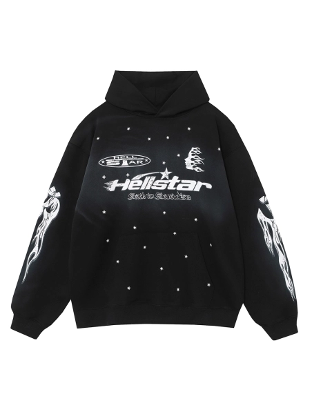 Hell Star Lettering Pattern Hoodie,Hell Star