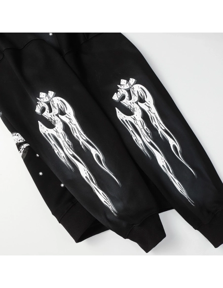 Hell Star Lettering Pattern Hoodie,Hell Star