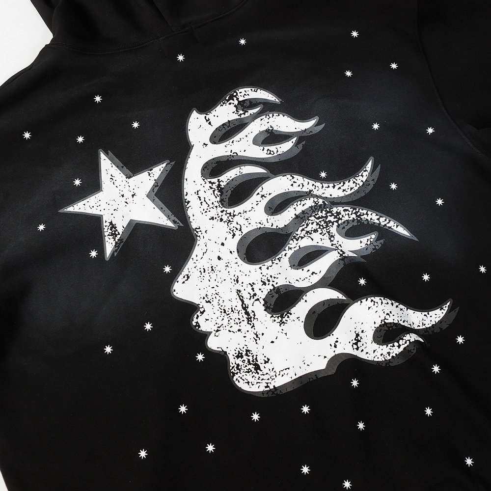 Hell Star Lettering Pattern Hoodie,Hell Star
