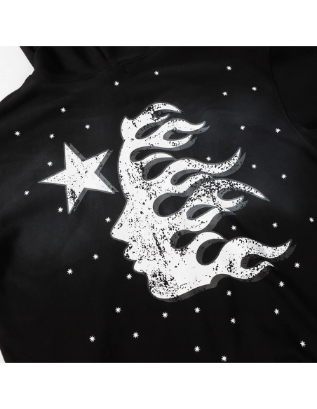 Hell Star Lettering Pattern Hoodie,Hell Star