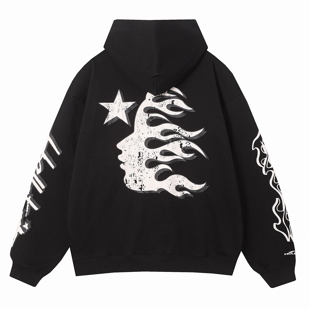 Hell Star Lettering Pattern Hoodie,Hell Star