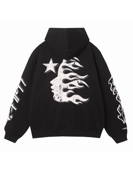 Hell Star Lettering Pattern Hoodie,Hell Star