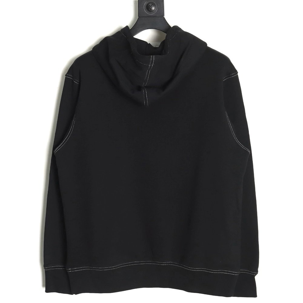 Loewe embroidered topstitched hooded sweatshirt,Loewe
