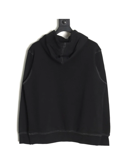 Loewe embroidered topstitched hooded sweatshirt,Loewe