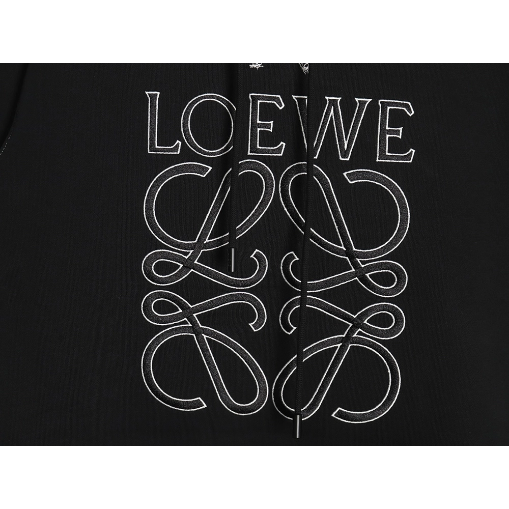 Loewe embroidered topstitched hooded sweatshirt,Loewe