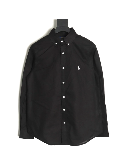 Ralph Lauren classic solid color small label war horse embroidered shirt TSK5,Ralph Lauren