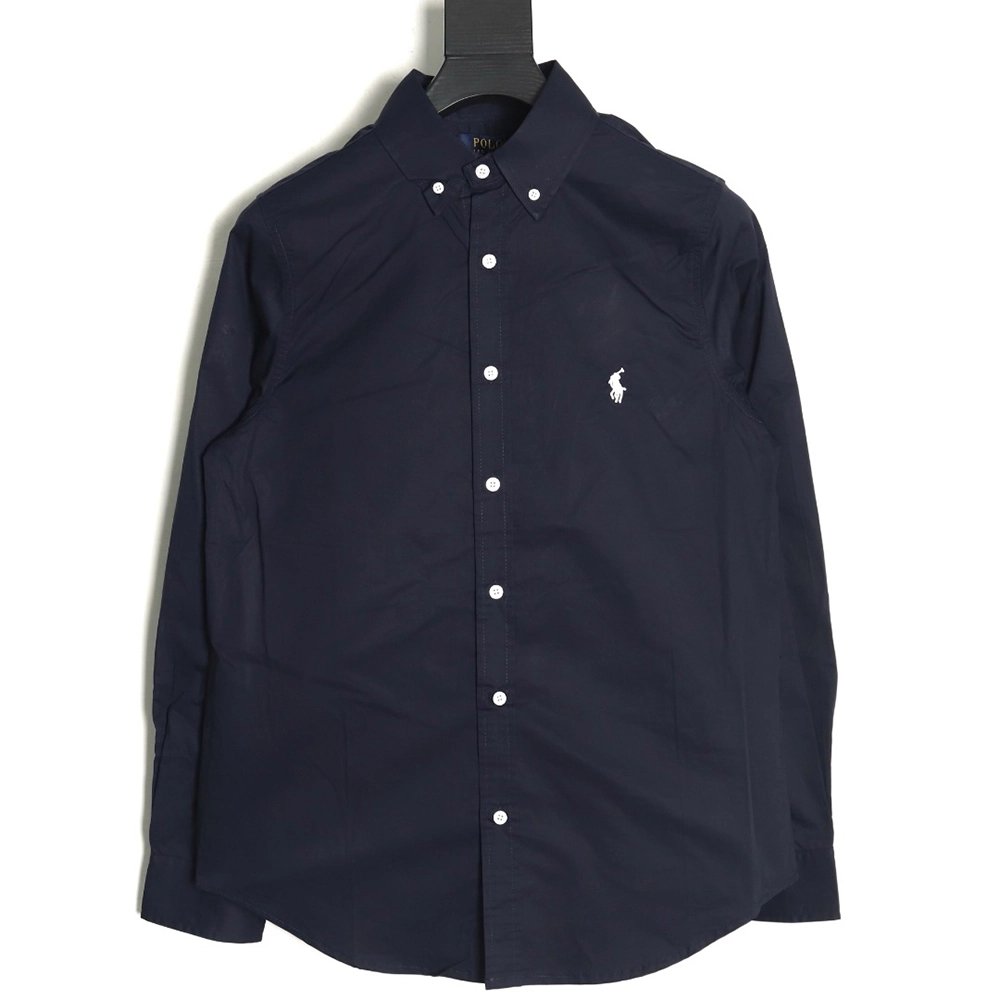 Ralph Lauren classic solid color small label war horse embroidered shirt TSK4,Ralph Lauren