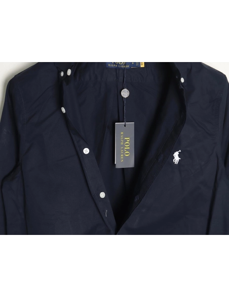 Ralph Lauren classic solid color small label war horse embroidered shirt TSK4,Ralph Lauren