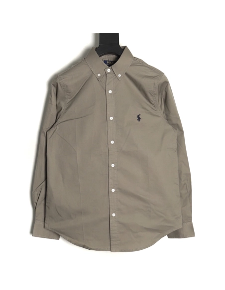 Ralph Lauren classic solid color small label war horse embroidered shirt TSK3,Ralph Lauren
