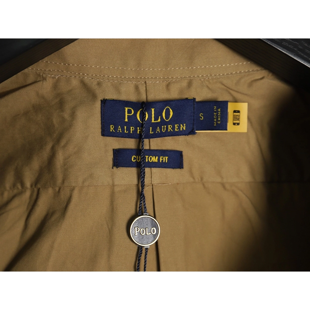 Ralph Lauren classic solid color small label war horse embroidered shirt TSK2,Ralph Lauren
