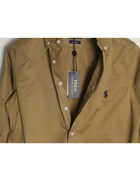 Ralph Lauren classic solid color small label war horse embroidered shirt TSK2,Ralph Lauren